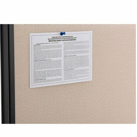 Global Industrial Office Partition Panel, 36-1/4W x 60H, Tan 238635TN